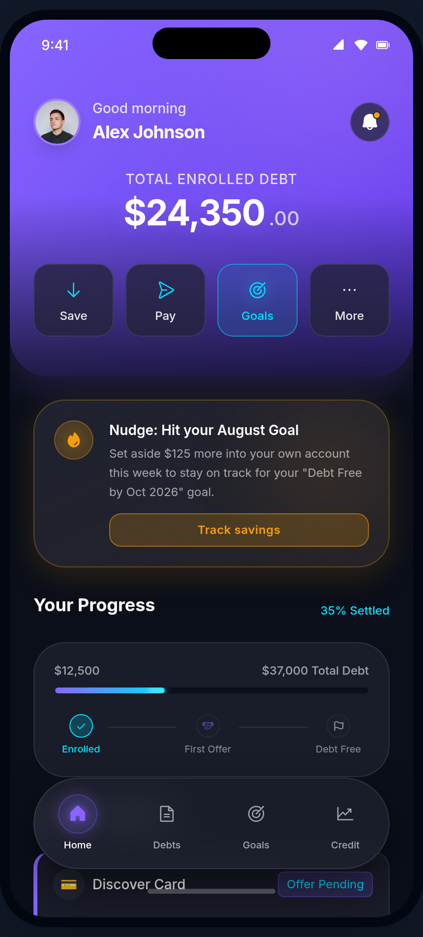 Settle app — Your whole picture, in one place