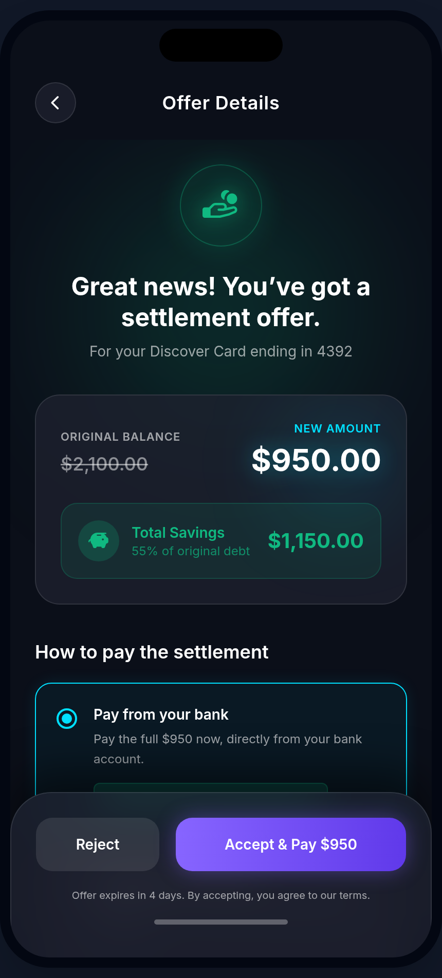 Settle app — You decide — then pay your way
